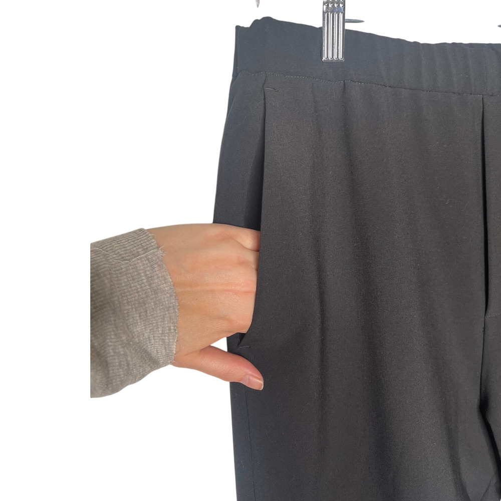 Nili Lotan 2 Wool Elastic Waist Paris Pants $495 Drawstring Slouchy Jet Black - Picture 7 of 10